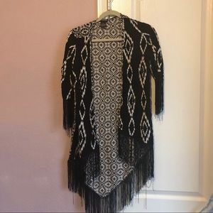 Boho fringe lightweight cardigan